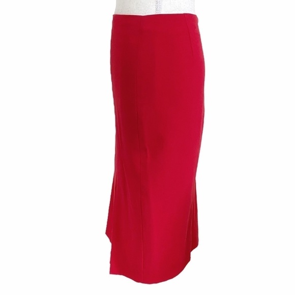 TAHARI ARTHUR S LEVINE RED FRONT SLIT PENCIL FORMAL SKIRT - 6 - Picture 3 of 9